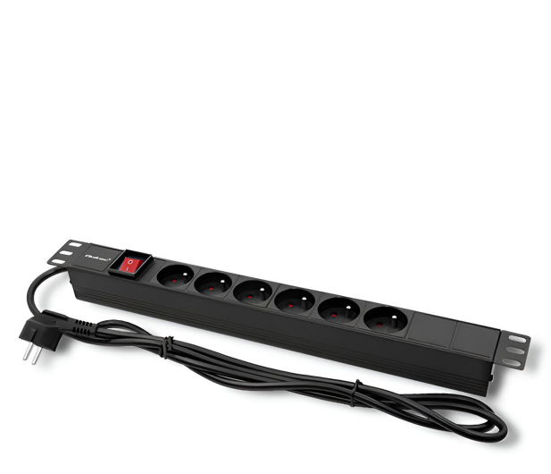 Qoltec Listwa zasilająca PDU do RACK 19'' 1U 16A  6xFRENCH  2m - 1329980 - zdjęcie